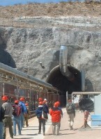 Workers enter Yucca Mountain's north portal.
