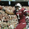South Carolina's Alshon Jeffery celebrates a touchdown over Alabama during second-quarter action in Columbia, S.C. on Saturday, Oct. 9, 2010. (Travis Bell/Sideline Carolina) South Carolina's Alshon Jeffery celebrates a touchdown over Alabama during second-quarter action in Columbia, S.C. on Saturday, Oct. 9, 2010. (Travis Bell/Sideline Carolina)